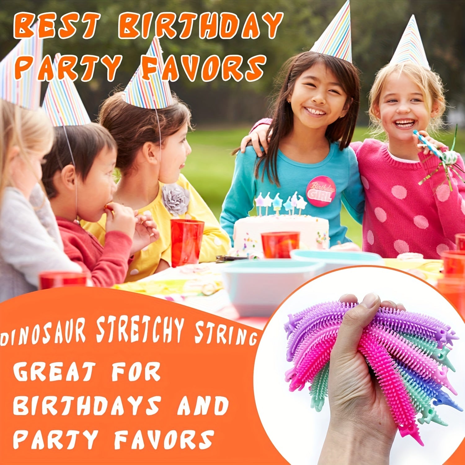 20pcs Dinosaur Sensory Noodle Stretchy String Fidget Toys for Stress Relief