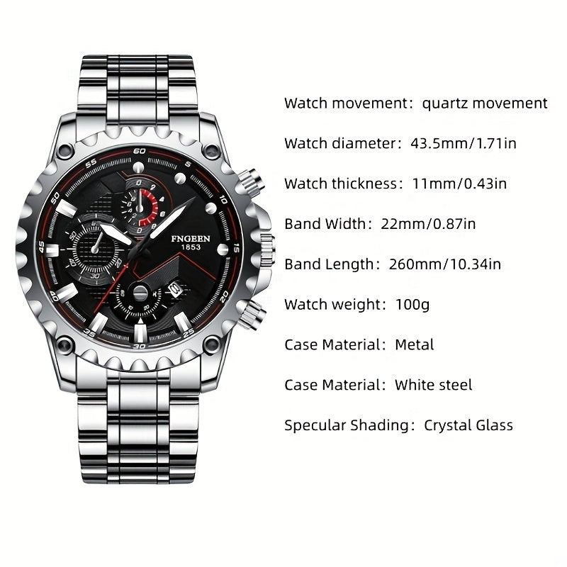Fenzun Waterproof Sports Stainless Steel Men's Watch