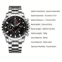 Fenzun Waterproof Sports Stainless Steel Men's Watch