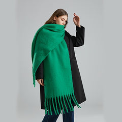 Winter Thick Tassel Scarf Warm Fuzzy Cold Windproof Chunky Scarf