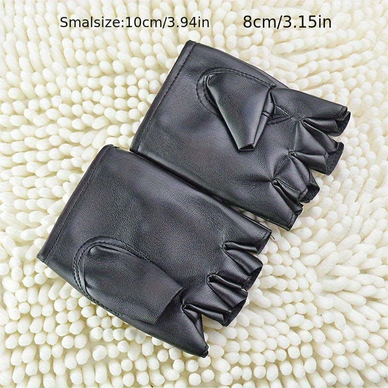 Men's Half Finger Leather Outdoor Gloves