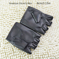 Men's Half Finger Leather Outdoor Gloves