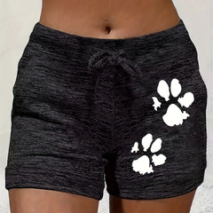 Graphic Print Drawstring Shorts Women's Clothing