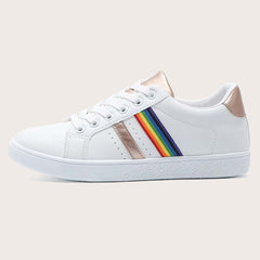 Women's Waterproof Faux Leather Sneakers Low Top Casual Shoes