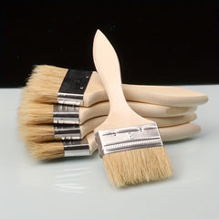 Wooden Handle Pig Hair Brush BBQ Paint Brush