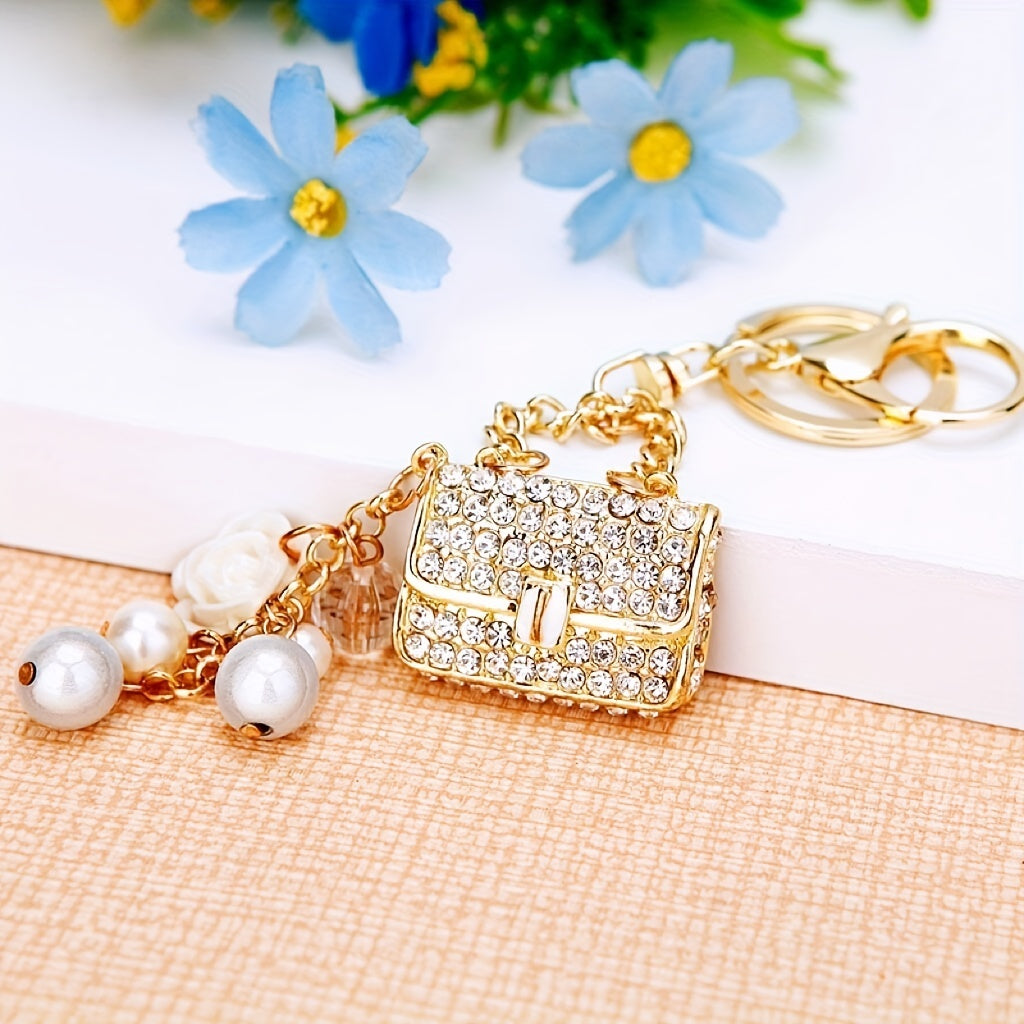 Sparkling Rhinestone Car Key Chain Perfect Gift for Women's Bag Pendant