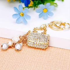 Sparkling Rhinestone Car Key Chain Perfect Gift for Women's Bag Pendant