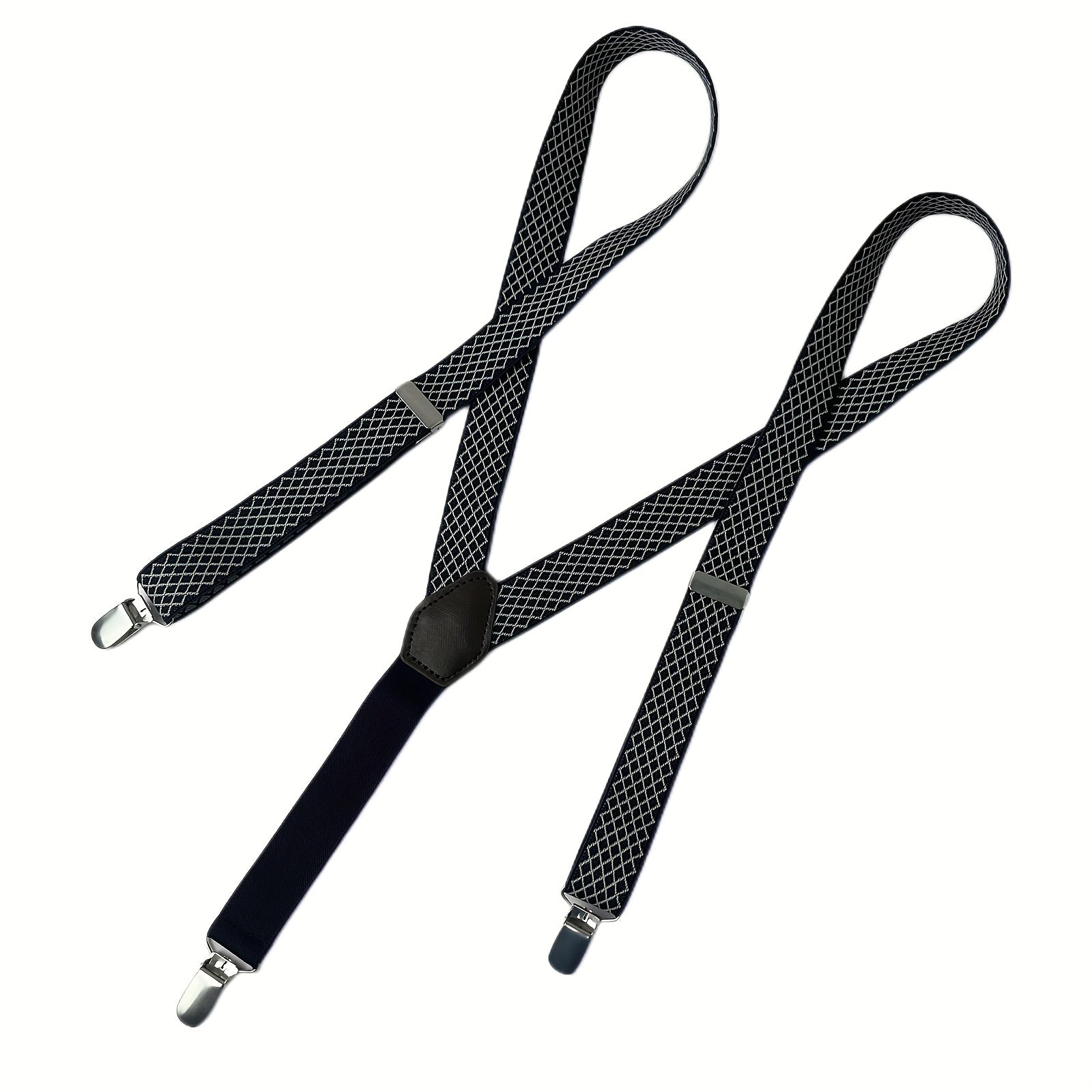 Men's Adjustable Elastic Suspenders w/ 3 Clips for Trousers Braces