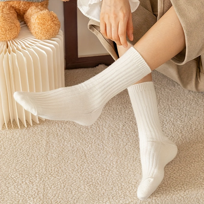 6 Pairs Comfy & Warm Mid Tube Socks Women's Stockings