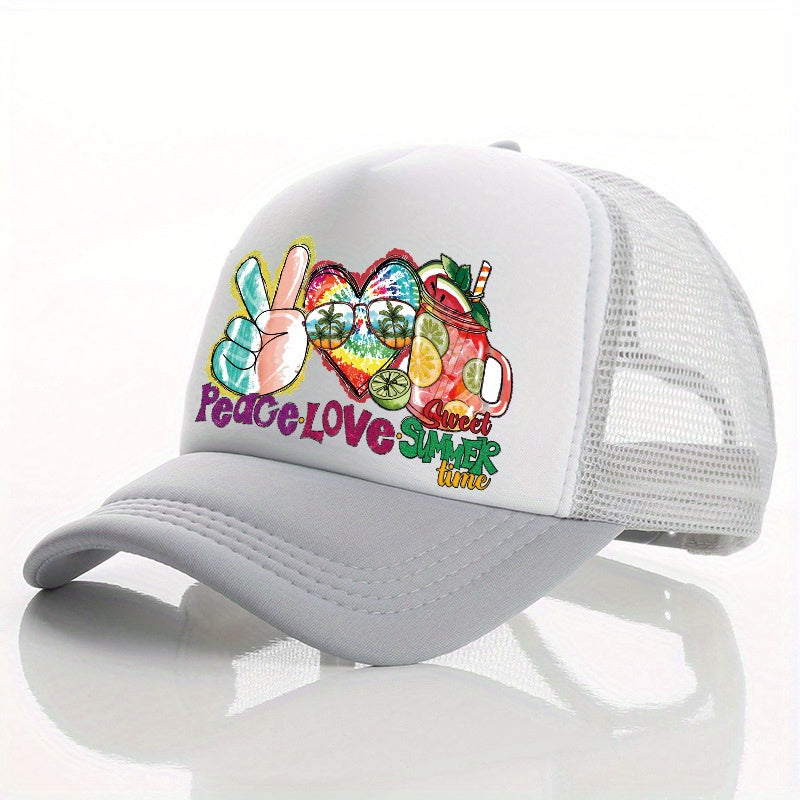 Summer Multicolor Hat Juice Print Men's Peaked Cap Street Sunshade
