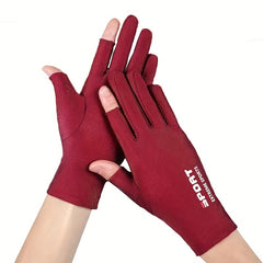 2 Finger Satin Gloves Spring Summer UV Protection Touch Screen Driving Gloves