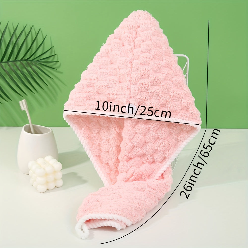 Soft Hair Drying Cap Coral Fleece Hair Towel for Women