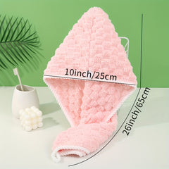 Soft Hair Drying Cap Coral Fleece Hair Towel for Women