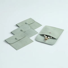 10PCS Microfiber Jewelry Packaging Velvet Gift Bags Small Snap Button Pouches