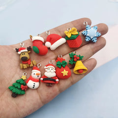 10Pcs Christmas Charms DIY Earring Resin Pendant C1072