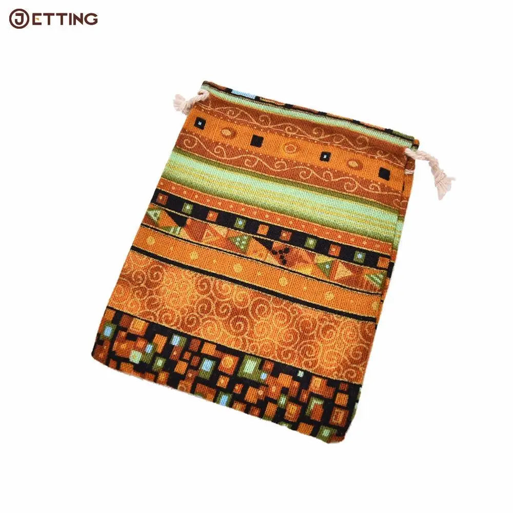10Pcs Cotton Drawstring Pouches Wedding Favor Bags Vintage Sachet 9.5*12cm