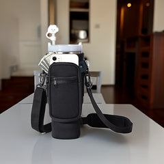 Water Cup Carrier Bag For 40oz Tumbler With Phone Pocket, Adjustable Sling
