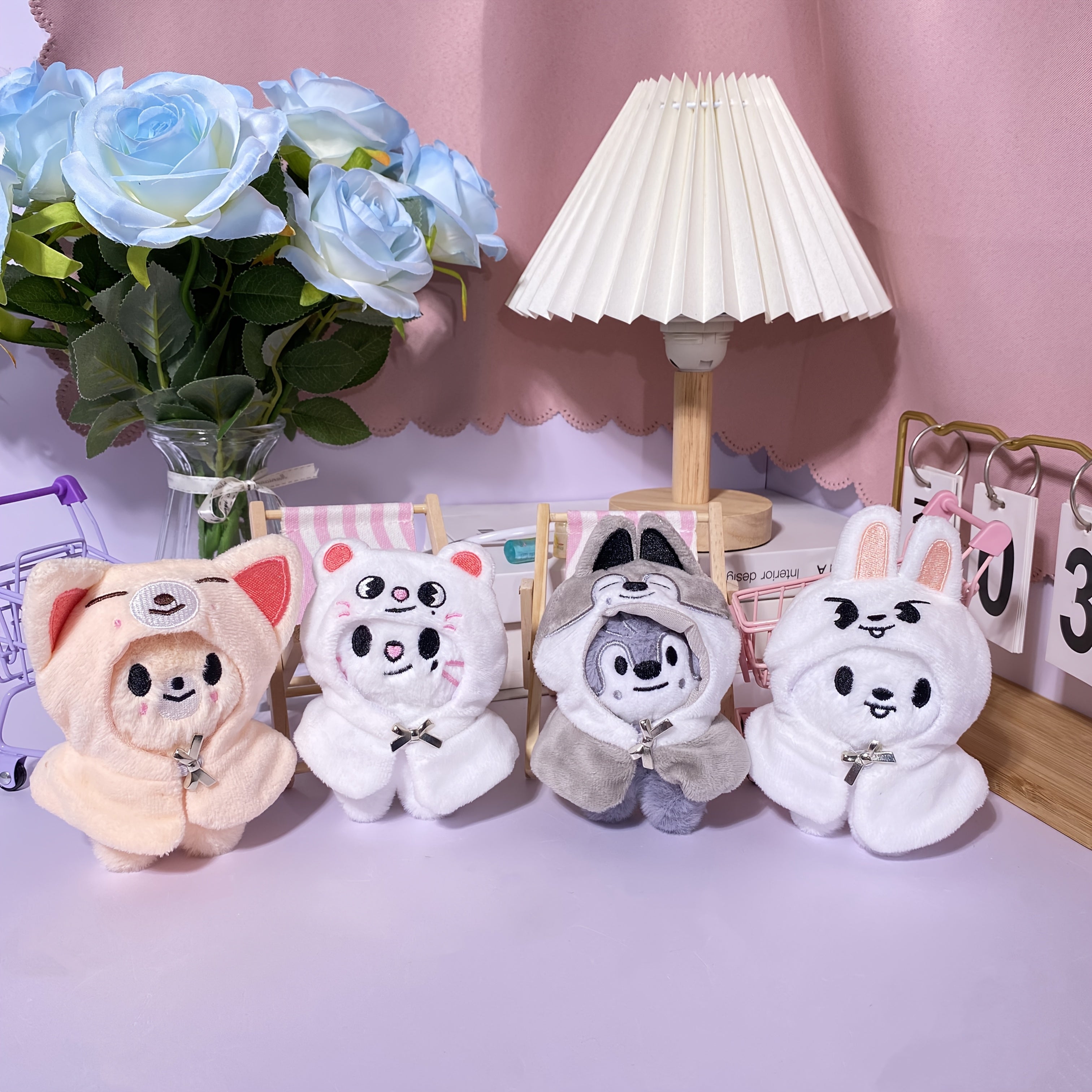 K POP Style Plush Doll with Detachable Cape Soft Plush Animal Costume