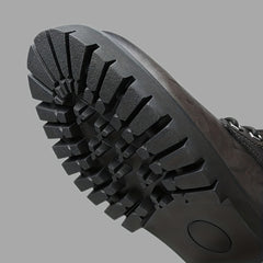 Men's Preppy Combat Boots Side Zipper Casual Lace Walking Shoes