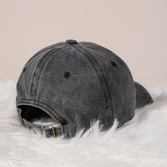 Mushroom Washed Baseball Cap Adjustable Buckle Closure Cap