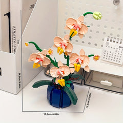 1000pcs Orchid Building Blocks Set DIY Orchid Pots and Bricks