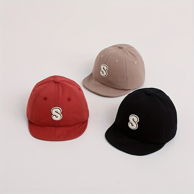 Kids Autumn Baseball Cap with Letter Embroidery