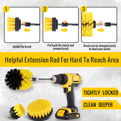 4pcs Drill Brush Attachment Set Power Scrubber Brush Cleaning Kit