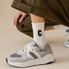 5 Pairs Men's Crew Socks Spring Autumn Wear-resistant Non-slip Breathable