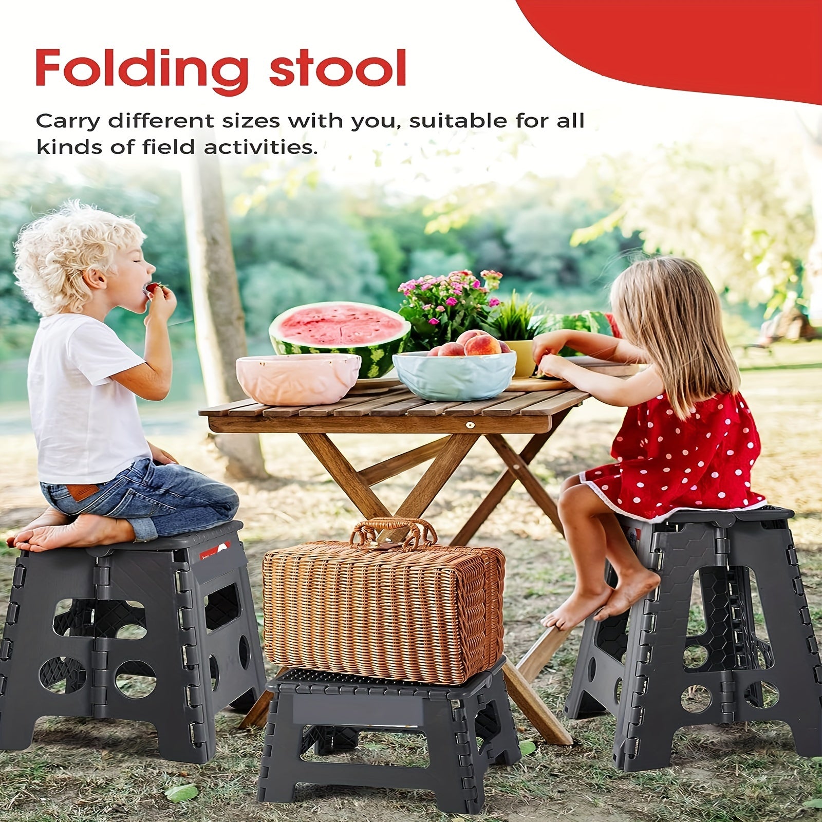 Tall Folding Step Stool 22x33x2cm Holds 136.08KG Non-Slip Surface