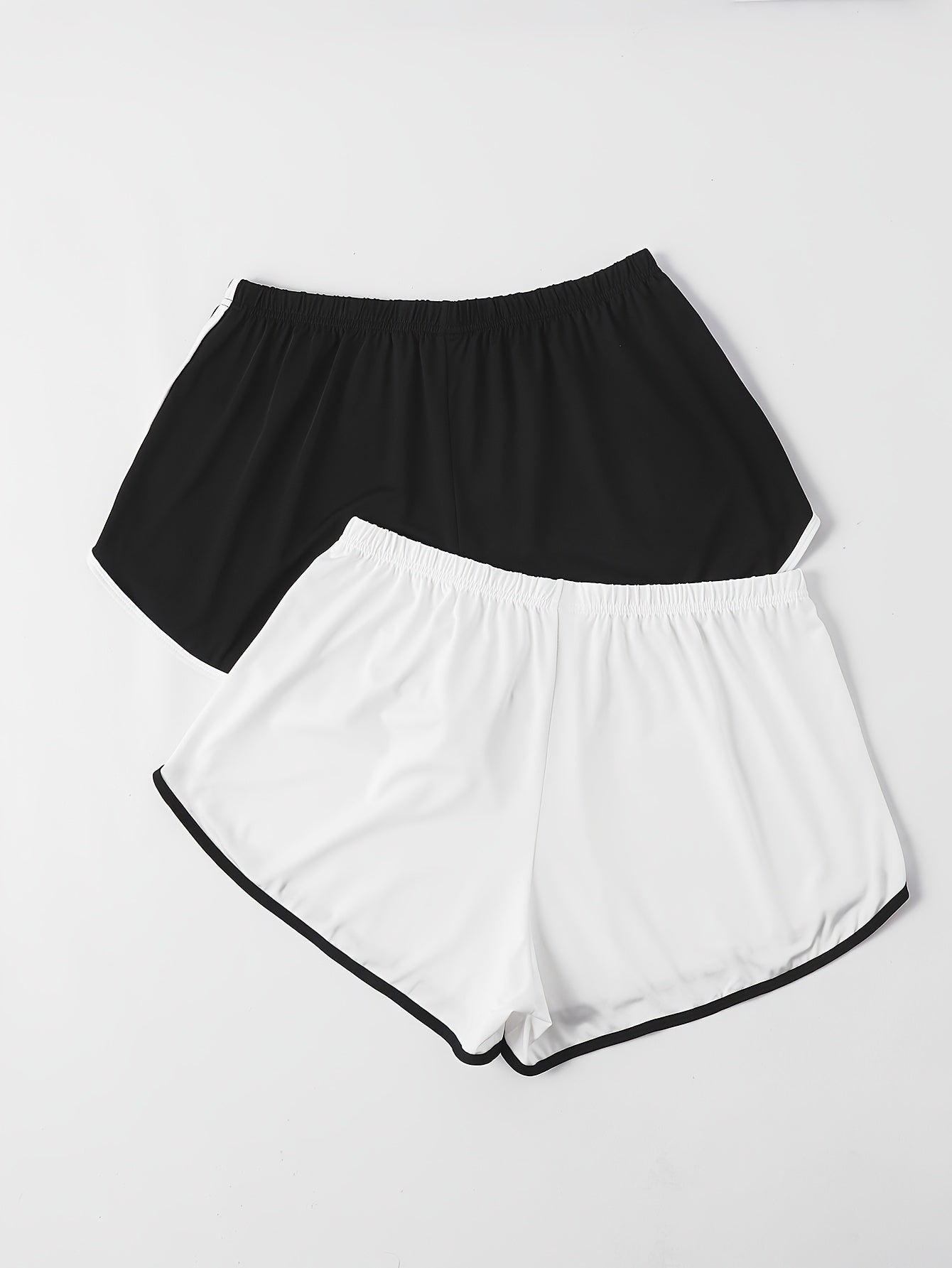 2 Pack Plus Size Casual Pajama Shorts Set Women's Plus Wide Leg