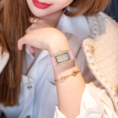 Pink Zinc Alloy Quartz Watch