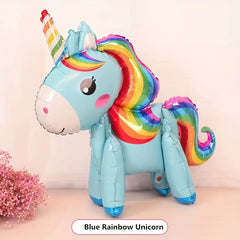 3D Rainbow Pony Aluminum Film Balloon Birthday Party Decoration Cartoon Unicorn