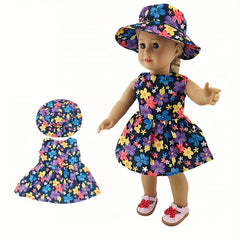 Flower Dress With Hats Doll Clothes Accessories