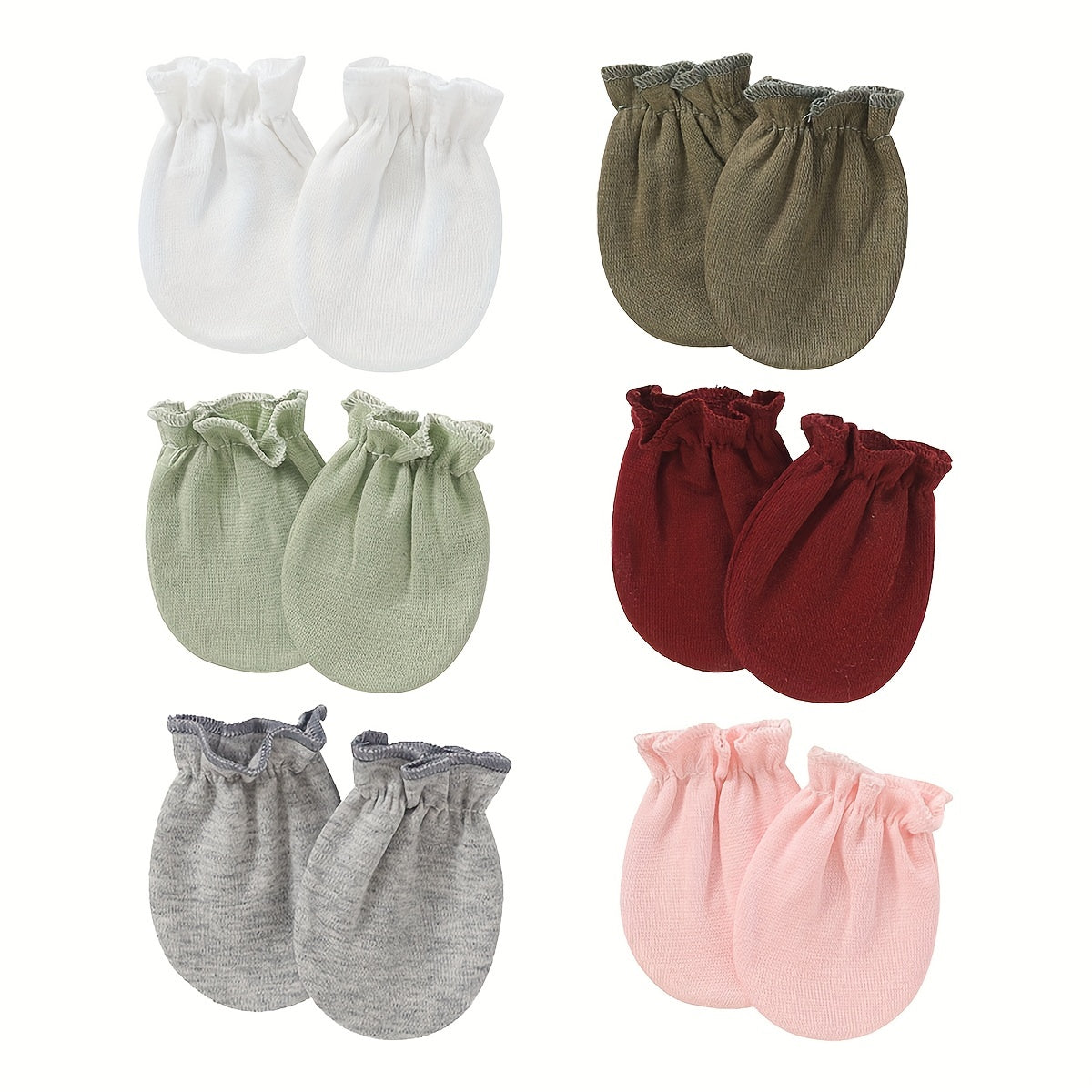 6 Pairs Newborn Baby Mittens Infant Toddler Gloves No Scratch Mittens