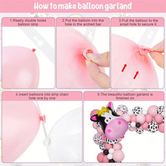 Cow Party Decorations Balloon Garland Arch Kit Happy Birthday Banner Cake Topper