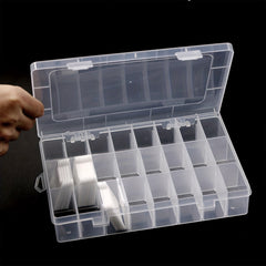 24-Grid Plastic Storage Box Transparent Detachable Tray Waterproof Dustproof