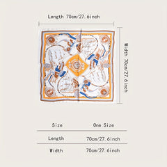 Vintage Steamship Print Bandana Square Scarf Woman Head Wrap