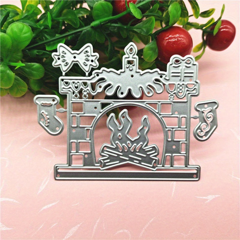 Christmas Scrapbook Engraving Mold DIY Fireplace Paper Art Flower Pressing