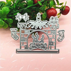Christmas Scrapbook Engraving Mold DIY Fireplace Paper Art Flower Pressing