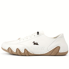 Men's Superfine Fiber Leather Lace-up Sneakers
