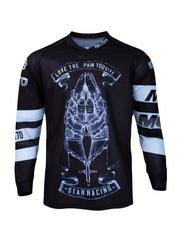 Men's Hands Pattern Cycling Jersey Long Sleeve Shirt