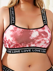 Plus Size Tie Dye Criss Cross Wireless Bralette