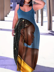 Figure Print Maxi Cami Dress