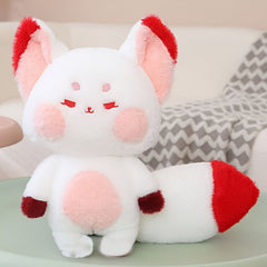 Fox with Red Ears & Tail Soft Polyester Stuffed Animal for Home Decor