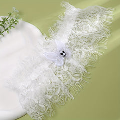 Lace Leg Band Sexy Elastic Leg Straps With Butterfly Shape Ghost Face Ornament