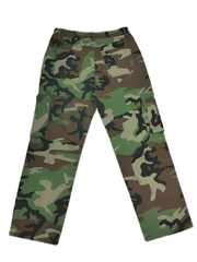 Camo Print High Stretch Cargo Jeans With Pockets