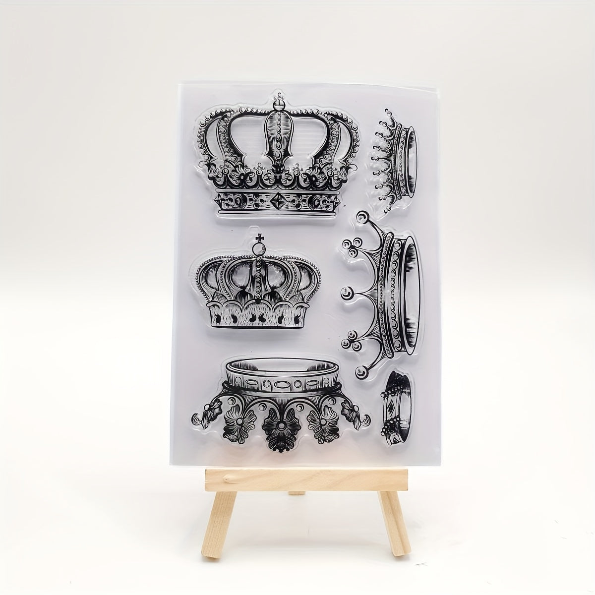 1pc Crown DIY Decorative Painting Tools Silicone Transparent Stamp
