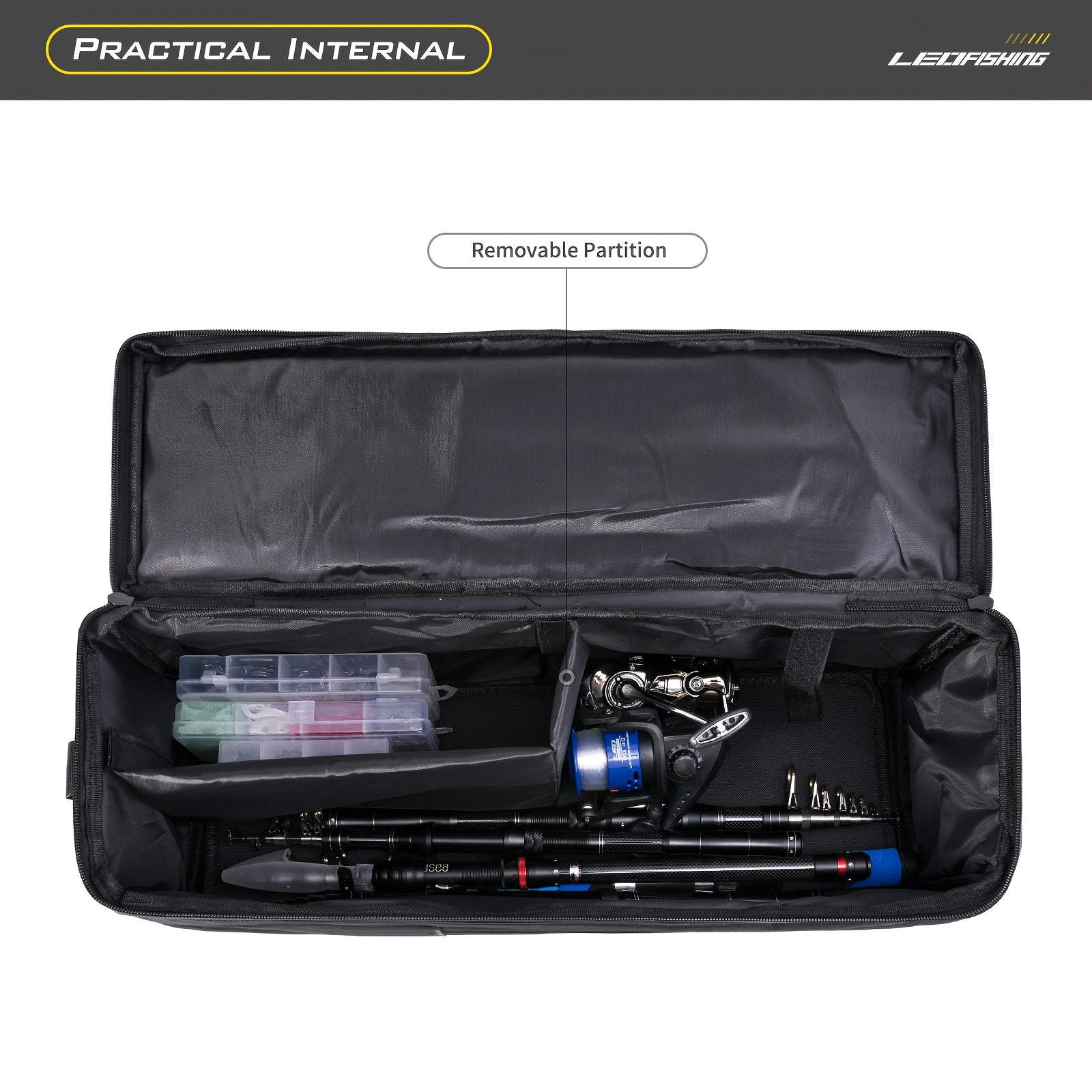 LEOFISHING Large Fishing Tackle Bag with Adjustable Strap