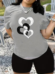 Heart Print Top & Shorts Set