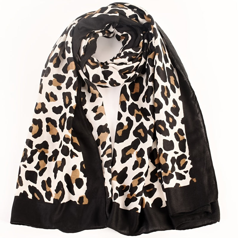 Leopard Print Scarf Autumn Winter Shawl Headband Bandana Turban